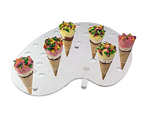 SourceOne Source One 35 Slot Palette Display Stand for Mini Cones Multi Colored Acrylic - Food Grade (1 Pack, Clear) - Image 2