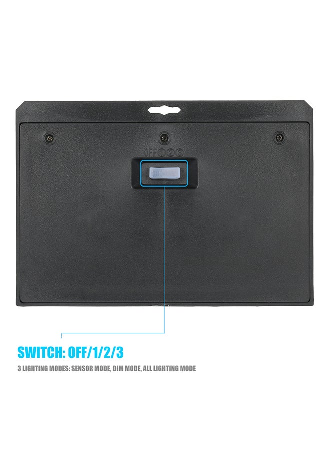 44 LED Solar Powered PIR Motion Sensor Wall Light Outdoor Garden Waterproof Lamp Black 0.252kg - Image 2