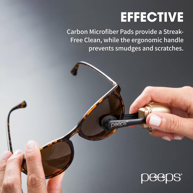 Peeps Peeps CarbonKlean Peeps Glasses Cleaner - for Eyeglasses, Reading Glasses, and More - Lens Cleaner with Carbon Microfiber Tech - Injected Blue - 1 Count (Pack of 1)  - Image 5