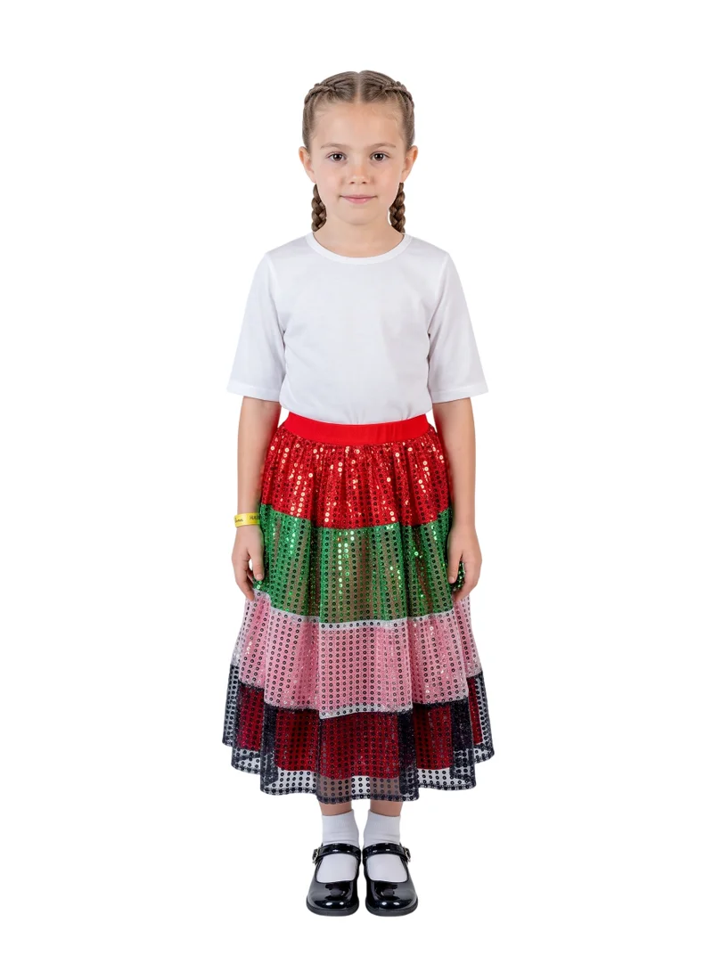 دىدانيالا Sparkling UAE Flag-Inspired Skirt