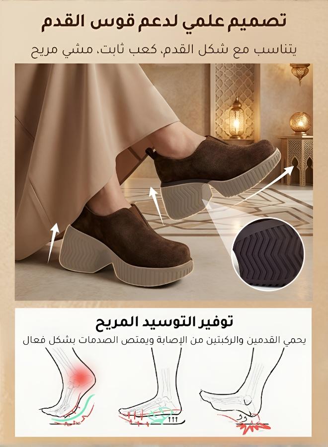 Handmade Casual Matte Shoes with Thick Sole, 8cm Visual Height Increase - Image 4