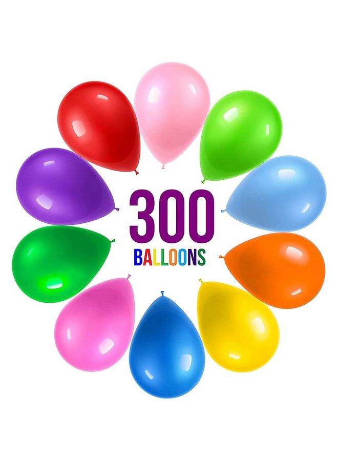 Prextex 300 Party Balloons 12 Inch 10 Assorted Rainbow Colors Bulk Pack Of Strong Latex Balloons For Party Decorations Birthday Parties Supplies Or Arch Decor Helium Quality - Image 1