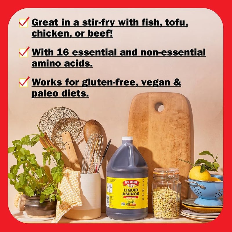 براج براغ 74305000164 أحماض أمينية سائلة طبيعية، حجم 16 أونصة - Image 3