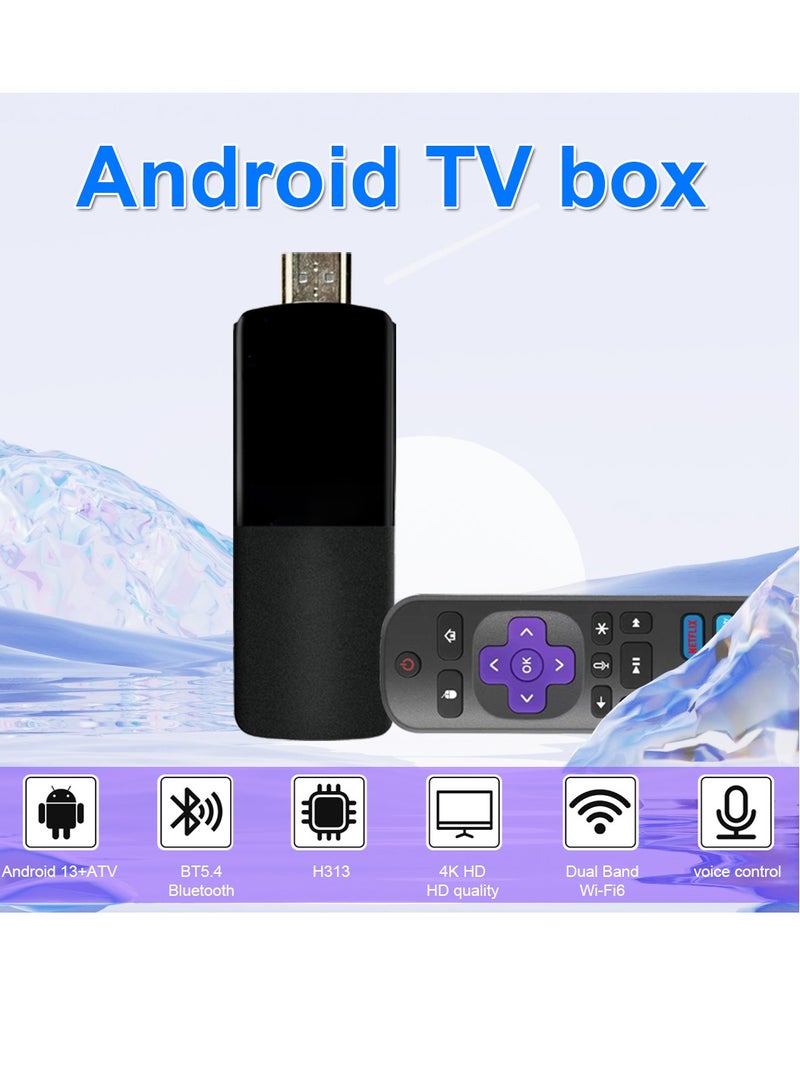 Android 13.0 Smart TV Stick, 4K UHD Streaming Device, 2.4G/5G WiFi, Quad-Core Processor, Allwinner H313, 2GB RAM, 16GB ROM, Multi-Language Support - Image 2