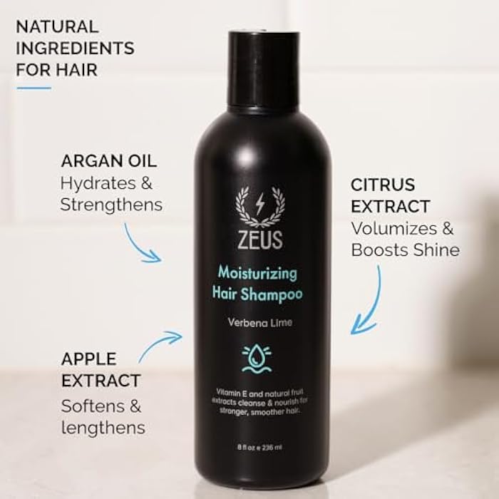 ZEUS Advanced Moisturizing Shampoo for Men with Vitamin E & Natural Fruit Extracts for Smooth, Healthy, Restoring Hair, Cleanse & Balance Scalp (Made in USA) 8 oz. - Image 2