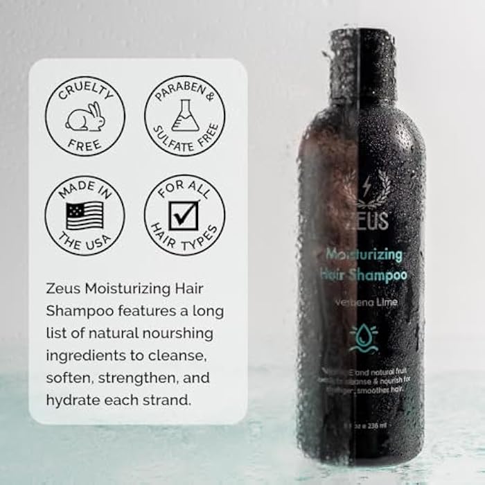 ZEUS Advanced Moisturizing Shampoo for Men with Vitamin E & Natural Fruit Extracts for Smooth, Healthy, Restoring Hair, Cleanse & Balance Scalp (Made in USA) 8 oz. - Image 4