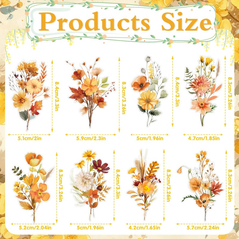 Rngmsi Wildflower Party Cupcake Toppers Decorations, 40PCS Flower Birthday Party Cake Decor, Floral Cupcake Toppers for Baby Shower Bridal Shower Wedding Supplies - Image 3
