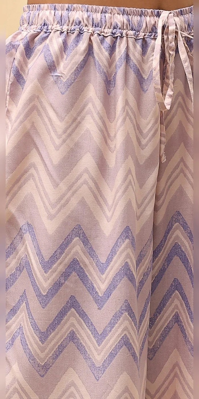 Biba  Women Blue And White Cotton Straight Suit Set  | Best Price UAE