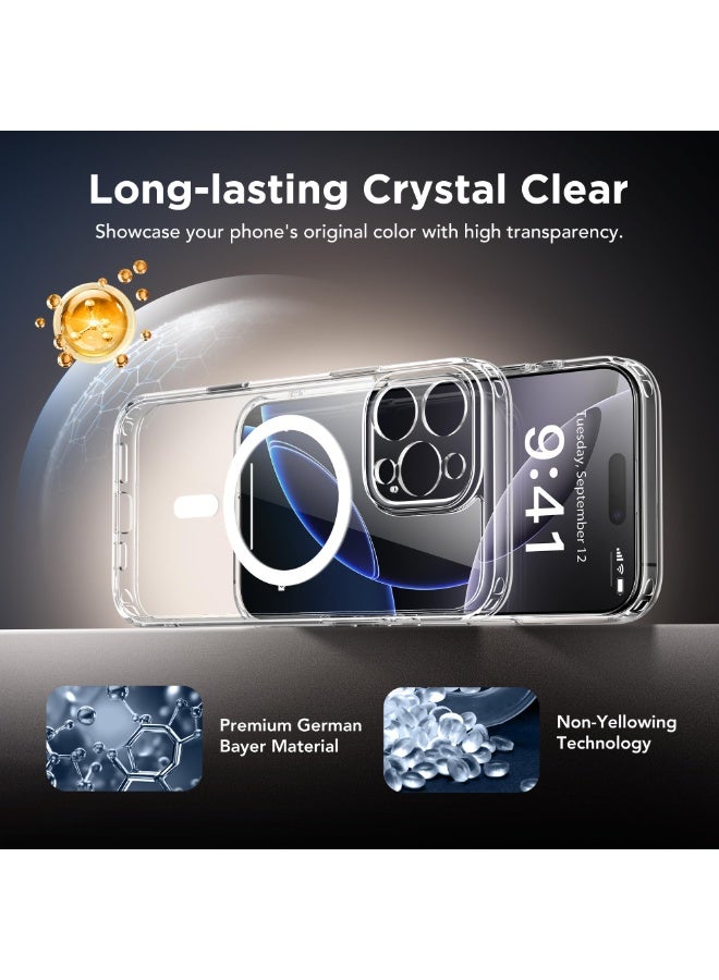 جولبينبوكس جراب مغناطيسي لهاتف iPhone 16 Pro Max مع زر للتحكم في الكاميرا، متوافق مع MagSafe، [حماية كاملة للكاميرا] [2 واقي شاشة للخصوصية] غطاء هاتف مقاوم للصدمات لهاتف iPhone 16 ProMax (شفاف) - Image 5