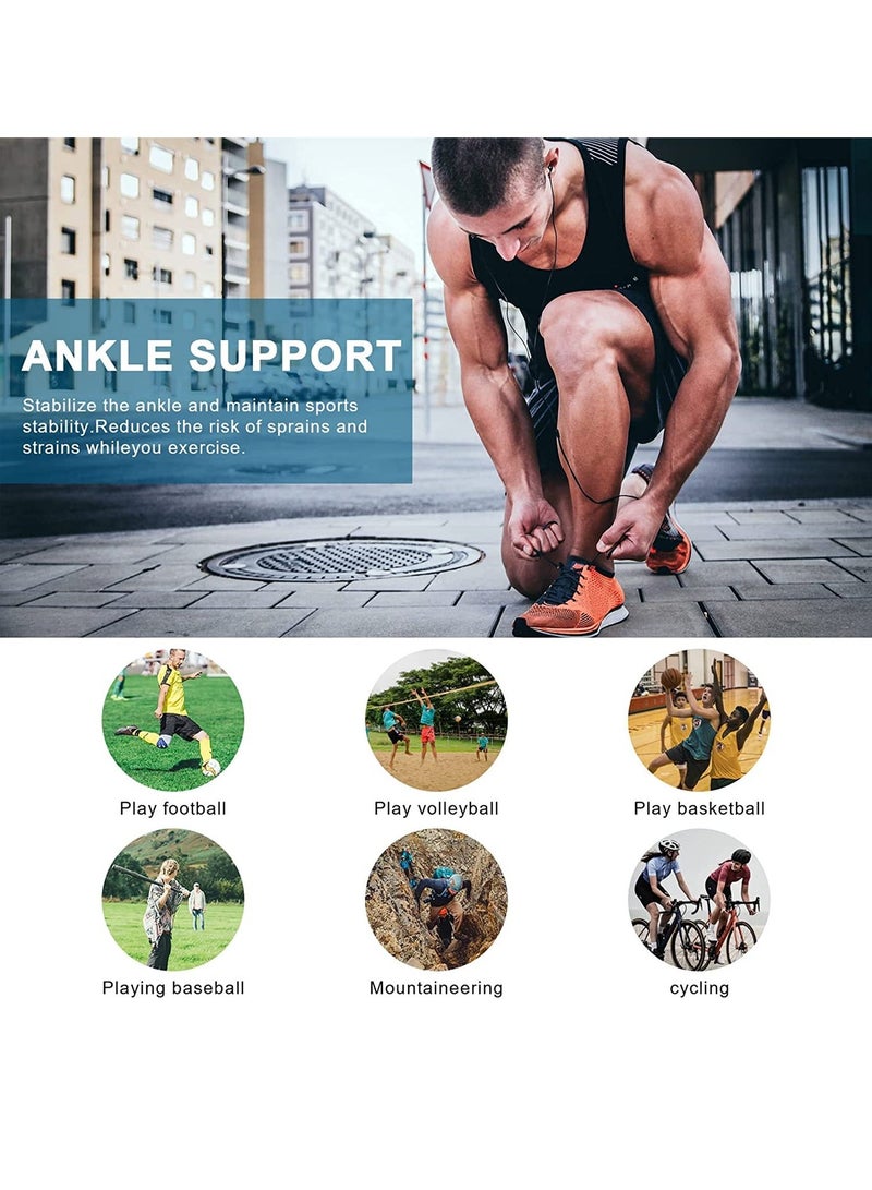 Y&D Ankle Brace Compression Sleeve (2 PACK), Adjustable Support for Men & Women, Breathable w/Ankle Strap Sprained Ankle, Swelling Relief Pain, Plantar Fasciitis (S-(1Pair))  - Image 4