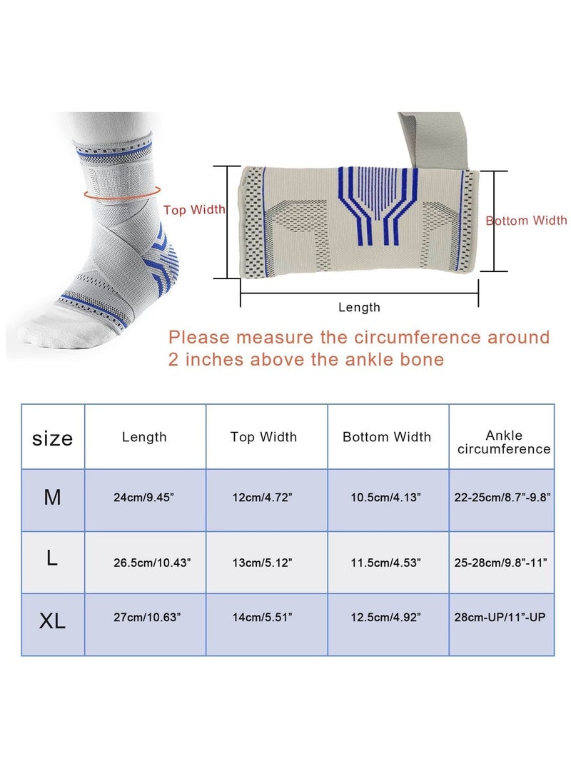 Y&D Ankle Brace Compression Sleeve (2 PACK), Adjustable Support for Men & Women, Breathable w/Ankle Strap Sprained Ankle, Swelling Relief Pain, Plantar Fasciitis (S-(1Pair))  - Image 5