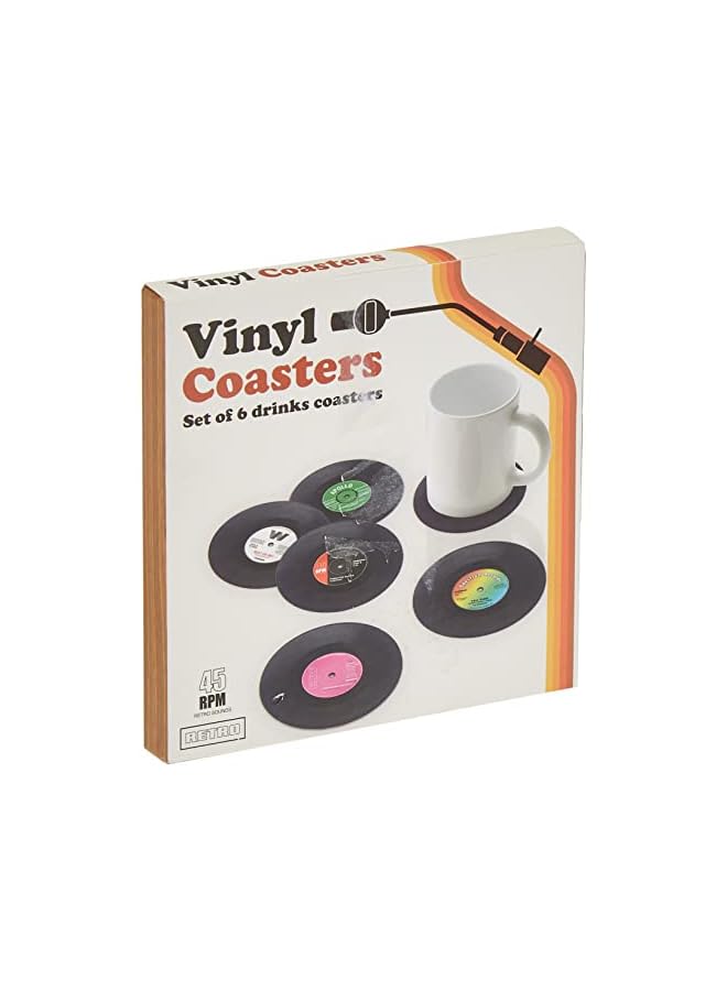 Zaboon مجموعة من 6 حاملات أكواب من الفينيل مضحكة متعددة الألوان - Image 2