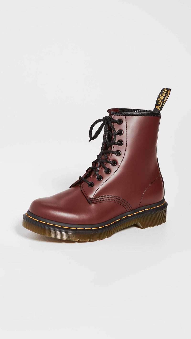 Dr Martens Dr. Martens Unisex 1460 Smooth Leather 8 Eye Boot, Cherry Red, 6 Women/5 Men - Image 2