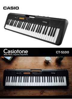 CASIO CT-S100 Digital Piano Keyboard with Power Adaptor - 122 Tones 61 Rhythms 61 Keys  - Image 3