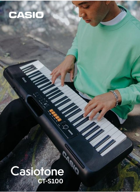 CT-S100 Digital Piano Keyboard with Power Adaptor - 122 Tones 61 Rhythms 61 Keys