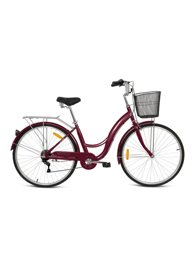 MOGOO Mogoo - Brooklyn 24" 6 Speed City Bike - Red - Image 1