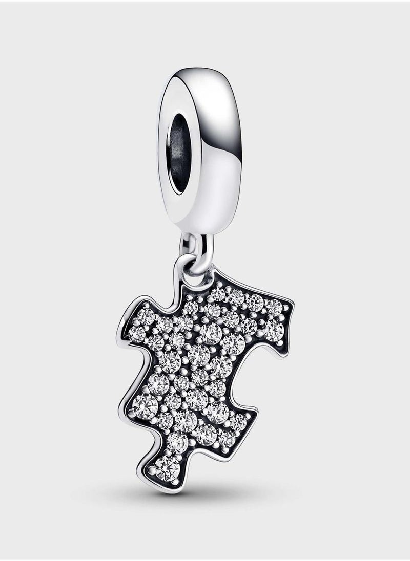 PANDORA Sparkling Puzzle Piece Dangle Charm  - Image 1