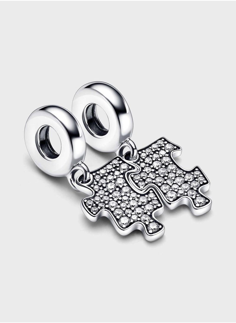 PANDORA Sparkling Puzzle Piece Dangle Charm  - Image 3