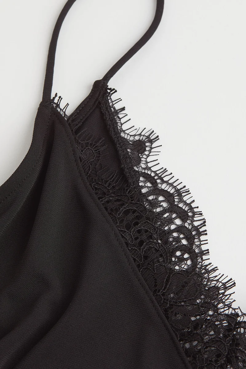 H&M H&amp;M+ Lace-trimmed strappy top