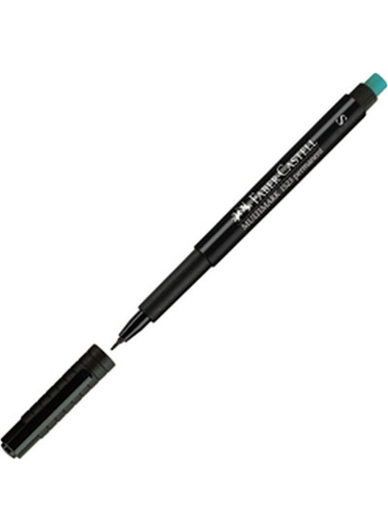 FABER-CASTELL - Faber Castell 1523 Acetate Pen with Eraser S Nib - Black - Image 1