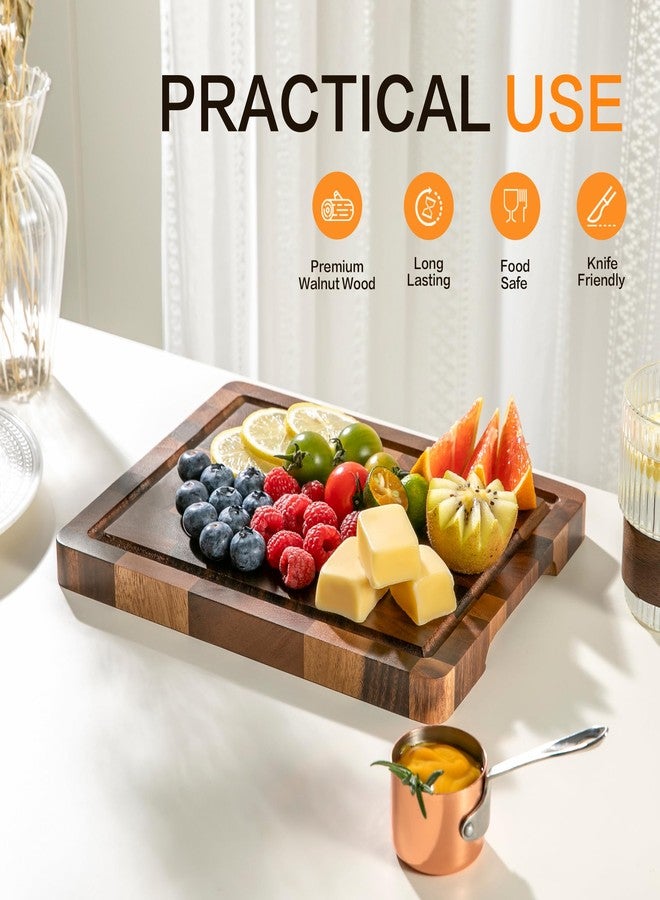 FYCTIO Walnut Wood Small Cutting Board, Mini End Grain Chopping Board, Knife-Friendly & Easy to Clean, for Vegetables and Fruits, 10“x8”x0.8“ - Image 3