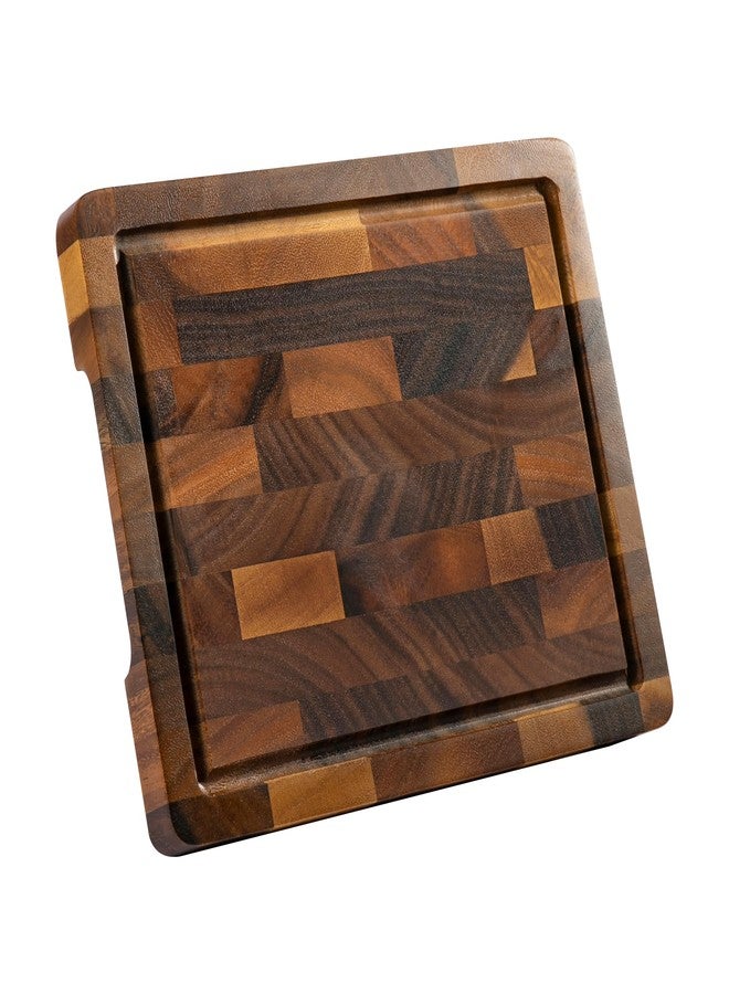FYCTIO Walnut Wood Small Cutting Board, Mini End Grain Chopping Board, Knife-Friendly & Easy to Clean, for Vegetables and Fruits, 10“x8”x0.8“ - Image 1