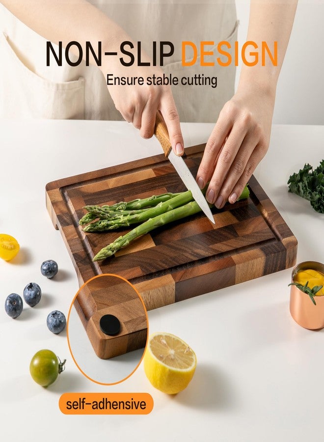 FYCTIO Walnut Wood Small Cutting Board, Mini End Grain Chopping Board, Knife-Friendly & Easy to Clean, for Vegetables and Fruits, 10“x8”x0.8“ - Image 4