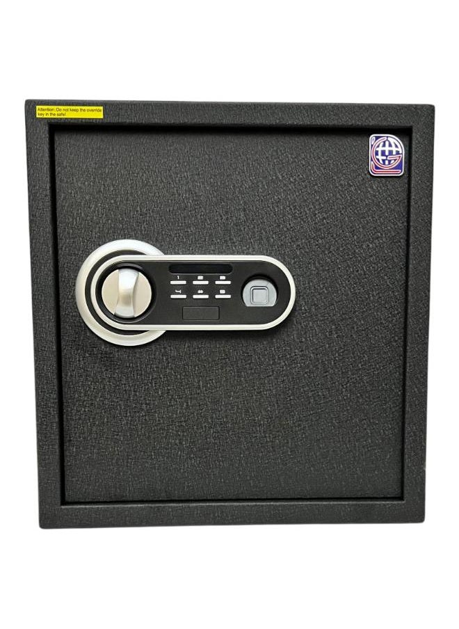 LOTFY GROUP LG Well Designed textured-Black Fingerprint Safe Box , Kalon and Password - With removable Shelf - Secure Storage with Biometric Access H40*W38*D38 CM  - Image 1