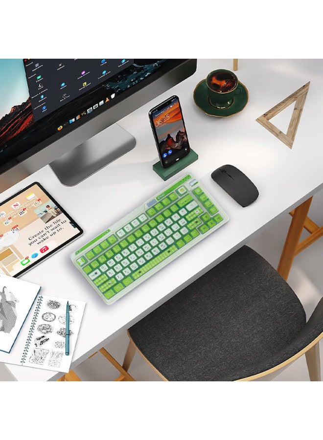 Kzzi K75 Colorful Edition Mechanical Keyboard, Wired, Bluetooth, Wireless 2.4g, Tri-mode, Gasket Structure, 82 Keys, 75 Layout, Pbt Keycaps, Rgb Backlight, Lemon Green Version, Lemon Switch - Image 5