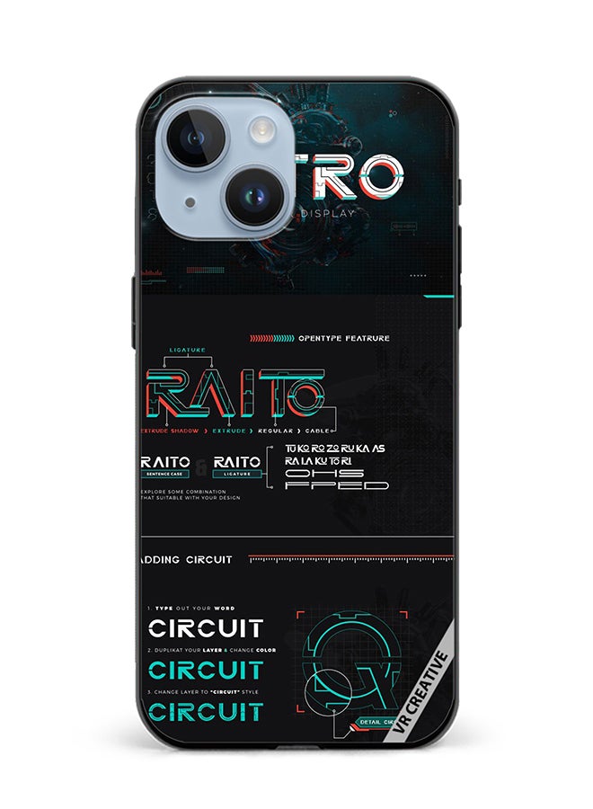 VR CREATIVE Protective Case Cover For Apple iPhone 15 Raito Circuit Design Multicolour - Image 1