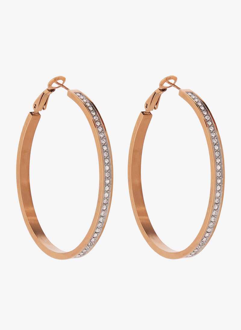 GUESS Hoop Earrings with Clear Crystals - Image 1