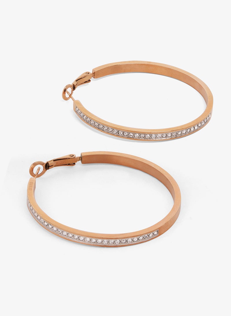 GUESS Hoop Earrings with Clear Crystals - Image 2