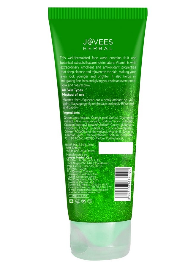 Jovees Herbal Grape Face Wash With Grape Seed & Orange Peel Extracts | For Brighter & Glowing Skin | Reduces Uneven Skin Tone & Fine Lines | For All Skin Types |120 Ml - Image 2