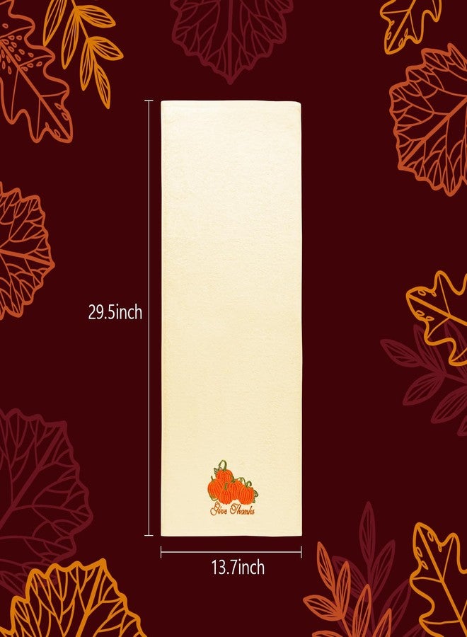 Quera 2 Pack Pumpkin Hand Towels Fall Autumn Thanksgiving Embroidered Premium Luxury Decor Bathroom Decorative Dish Set for Drying Cleaning, Cooking 13.7 "x 29.5" - Image 5