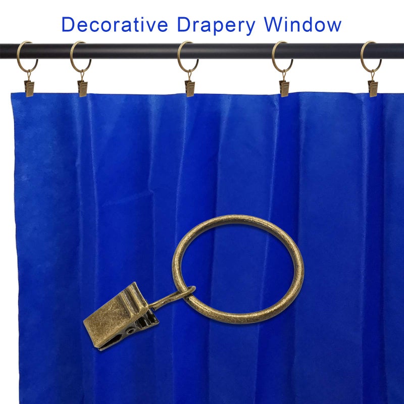 AMZSEVEN 40 Pack Curtain Rings with Clips, Drapery Clips with Rings, Drapes Rings 1.26 in Interior Diameter, Fits up to 1 in Curtain Rod, Bronze - Image 5