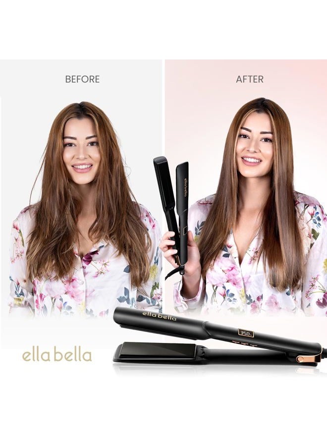 ELLA BELLA Ceramic Flat Iron Hair Straightener| Professional Straightening Iron | Digital Display to Accurately Control Temperature | Straightner Suitable for All Hair Types - Image 2