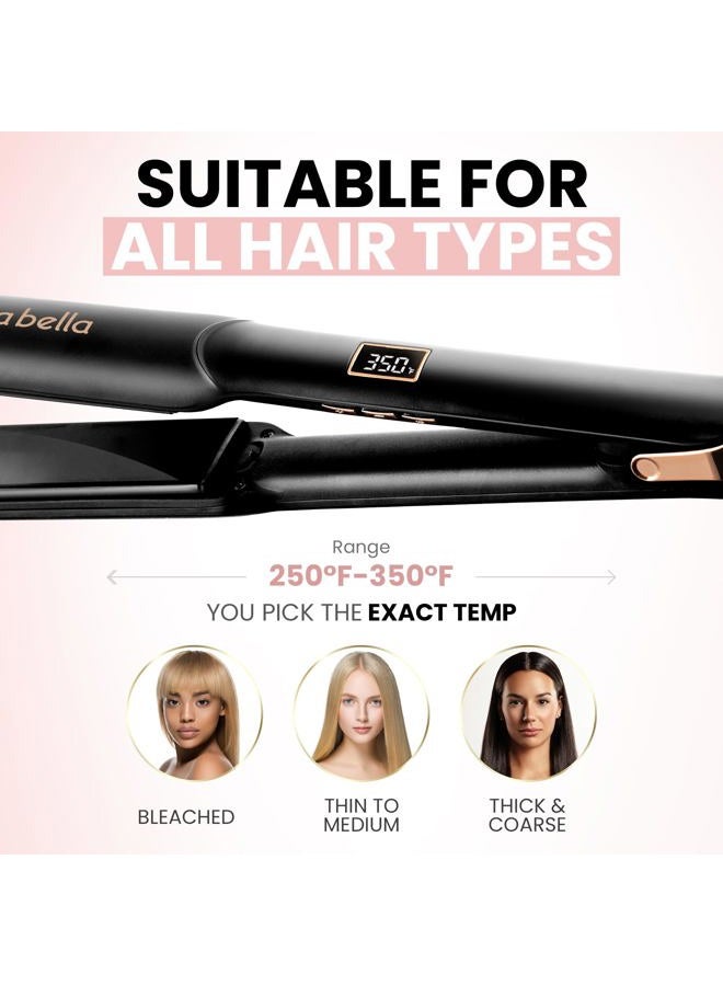 ELLA BELLA Ceramic Flat Iron Hair Straightener| Professional Straightening Iron | Digital Display to Accurately Control Temperature | Straightner Suitable for All Hair Types - Image 5