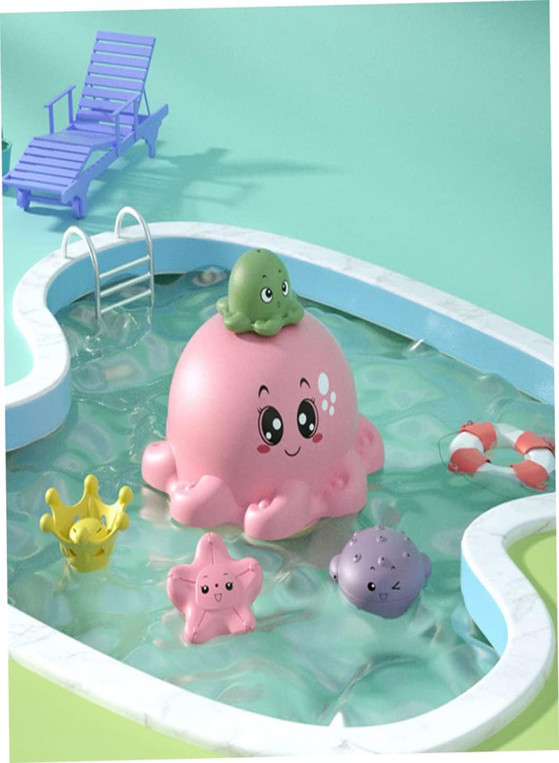 GGOOT Octopus Bath Toy Waterproof Octopus Water Spray Toy Light Up Bath Toy Swimming Pool Toy for Over 3 year Kid Pink (No Battery) - Image 2