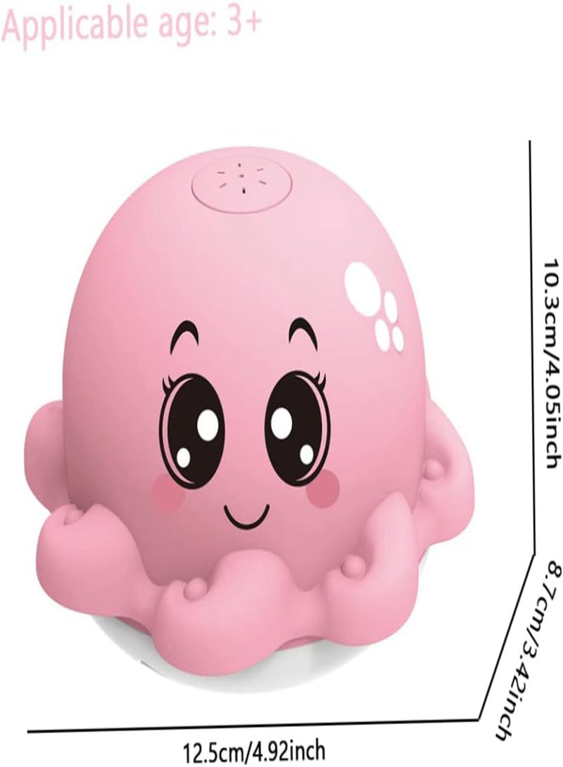 GGOOT Octopus Bath Toy Waterproof Octopus Water Spray Toy Light Up Bath Toy Swimming Pool Toy for Over 3 year Kid Pink (No Battery) - Image 3
