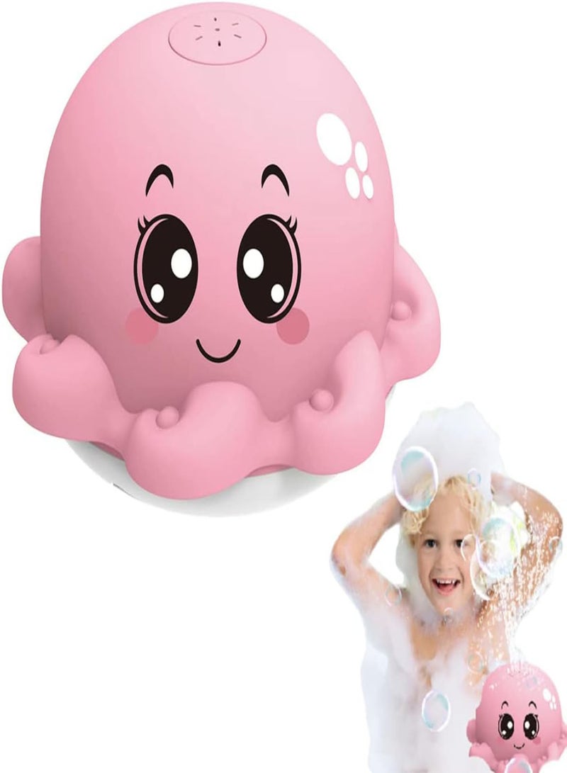 GGOOT Octopus Bath Toy Waterproof Octopus Water Spray Toy Light Up Bath Toy Swimming Pool Toy for Over 3 year Kid Pink (No Battery) - Image 1
