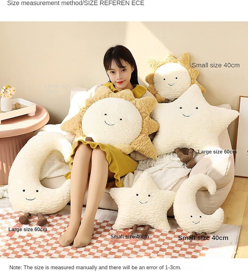 conrtems Moon Star Sun Pillow Sofa Cushion | Decorative Lumbar Support Pillow | Soft Plush Decorative Pillow (15inches, Star) - Image 3