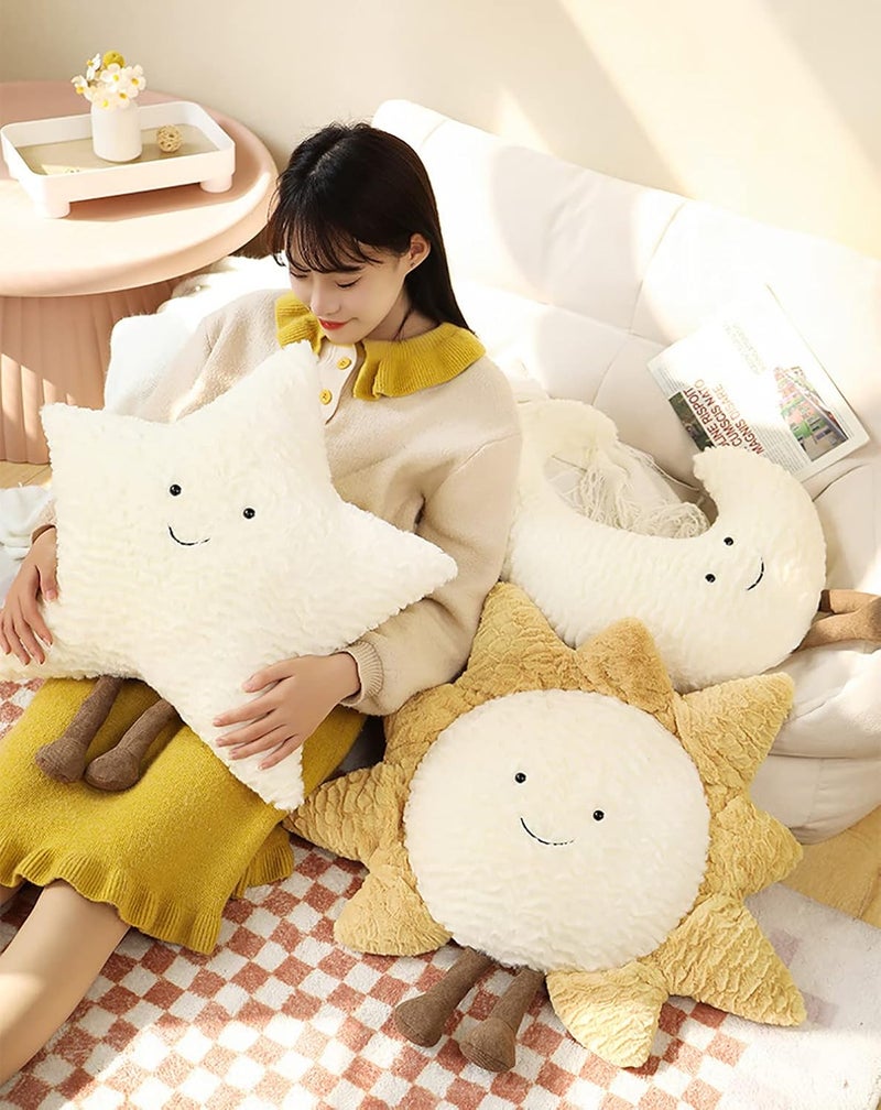 conrtems Moon Star Sun Pillow Sofa Cushion | Decorative Lumbar Support Pillow | Soft Plush Decorative Pillow (15inches, Star) - Image 5