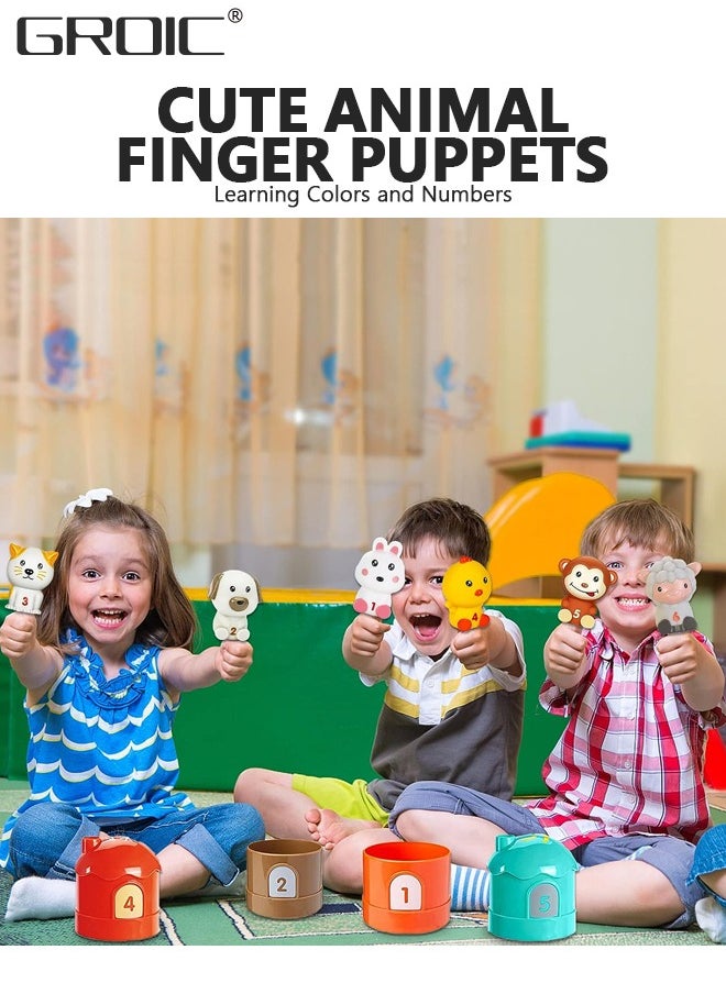 GROIC Learning Toys, Farm Animals Finger Puppets Baby Montessori Toys, Counting, Matching & Sorting, Learning Educational Toys, Birthday Educational Gift for Baby Toddler Boys Girls  - Image 5