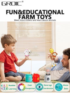 GROIC Learning Toys, Farm Animals Finger Puppets Baby Montessori Toys, Counting, Matching & Sorting, Learning Educational Toys, Birthday Educational Gift for Baby Toddler Boys Girls  - Image 2