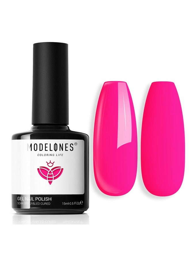موديل ونز طلاء أظافر جل وردي ساخن 15 مل طلاء أظافر جل وردي ساطع نقع قبالة Led Noen Pink جل طلاء أظافر فن تصميم باربي بينك جل طلاء أظافر صالون لتقوم بها بنفسك جل صيفي مانيكير للنساء والفتيات - Image 1
