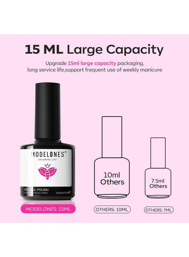 موديل ونز طلاء أظافر جل وردي ساخن 15 مل طلاء أظافر جل وردي ساطع نقع قبالة Led Noen Pink جل طلاء أظافر فن تصميم باربي بينك جل طلاء أظافر صالون لتقوم بها بنفسك جل صيفي مانيكير للنساء والفتيات - Image 5