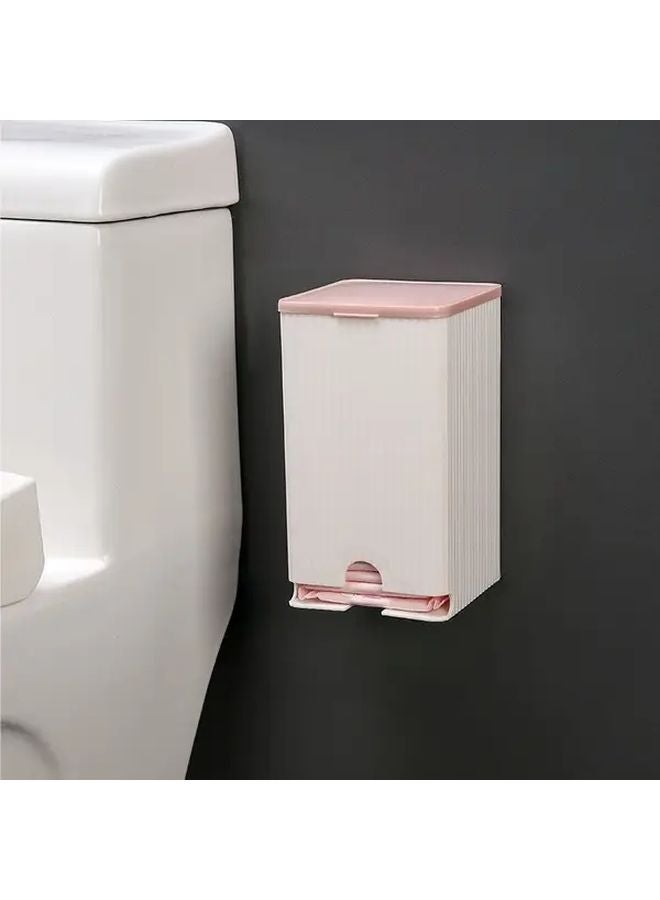 Pink Wall Mounted Bathroom Storage Box Sanitary Pad Organizer Swab Tissue Holder - Image 1