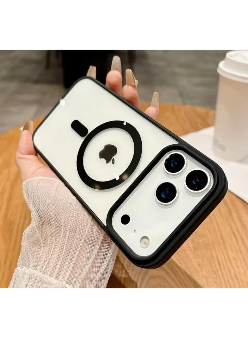 Case Compatible with iPhone 17 Pro Case, Compatible with MagSafe, Military Shockproof Protection, Magnetic Case, Crystal Clear (Black)