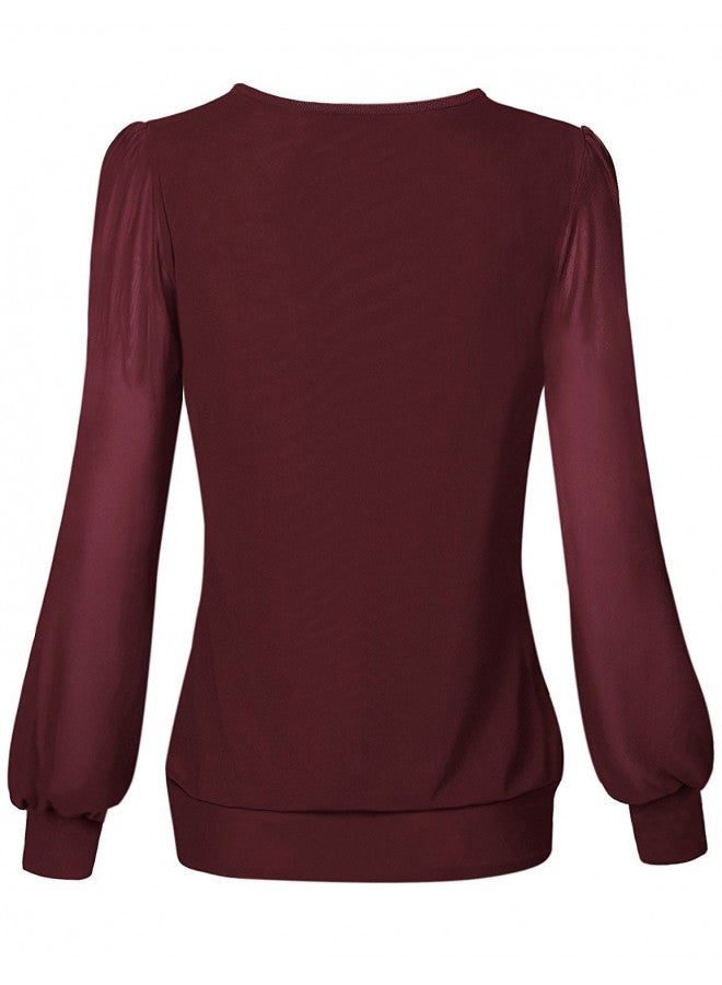 Timeson Work Blouses for Women Fashion 2022, Women's Dress Shirts Long Sleeve Banded Bottom Tops Office Wear Tunics Tops for Women Business Attire Clothes Loose Fit Professional Formal Career Tops - Image 2