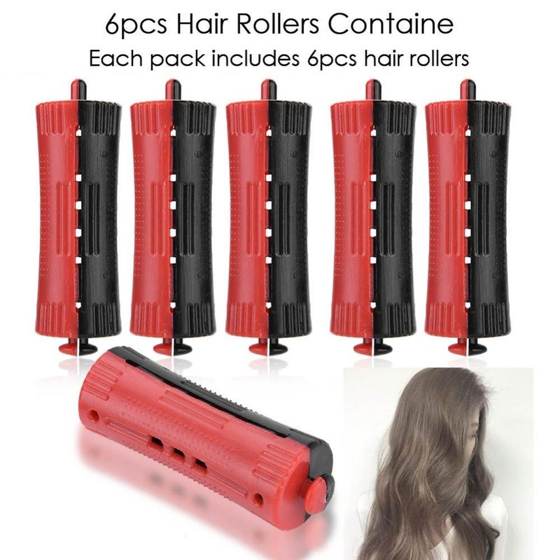 woobles Hair Rollers with Rubber Band, 6Pcs Salon Standard Wave Rods Heat Perm Curling 1-6 Sizes Hair Clip Curlers DIY Hairdressing Tool for Girls Women(#1(3cm / 1.2inch)-#1(3cm / 1.2 Inch) - Image 5